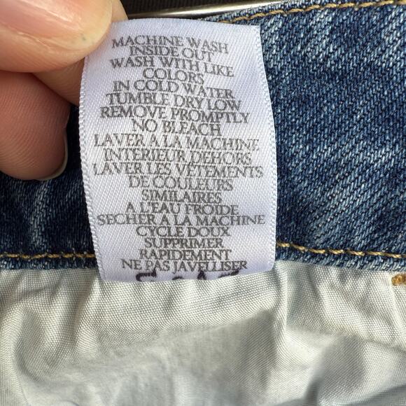 Frank & Eileen Donnybrook denim midi skirt - blue - front slit - long - size 27 - Picture 7 of 12